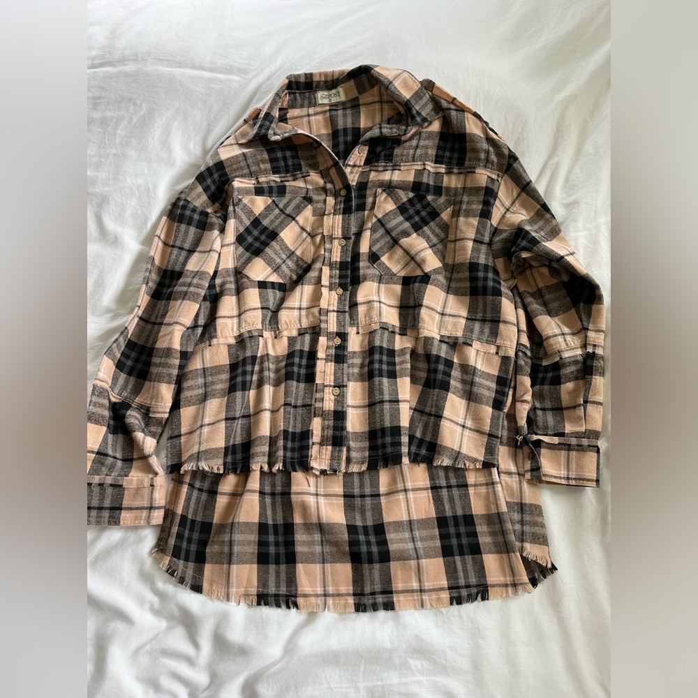 The Post brand, Ariel Plaid Oversized Flannel, size small